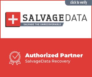 A red banner with the words Salvage Data Recovery.