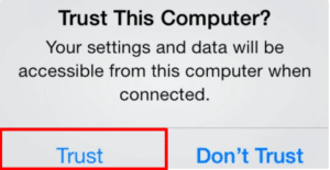 Trust this computer iPhone message