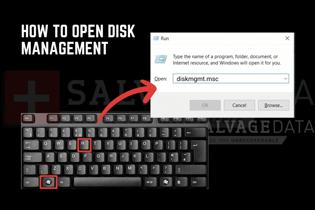 Try to find the SSD again This solution works to fix internal SSD not showing up in Disk Management. Sometimes, you may need to help Disk Management to find your SSD. To do so: Press Windows + R keys to open Run and type diskmgmt.msc. Once in Disk Management, go to: Action > Rescan Disks Wait for the scan to finish. Your SSD should show now. 